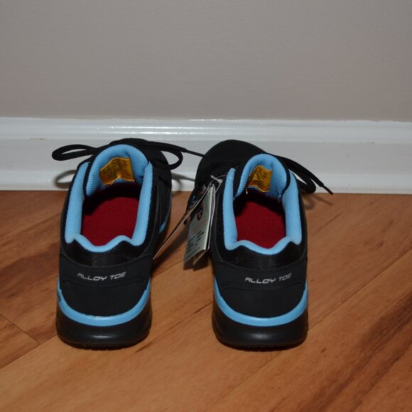 Skechers Work NWT Synergy Sandlot Alloy Toe Black/Teal Lace up Work shoes, 9 - Picture 12 of 15
